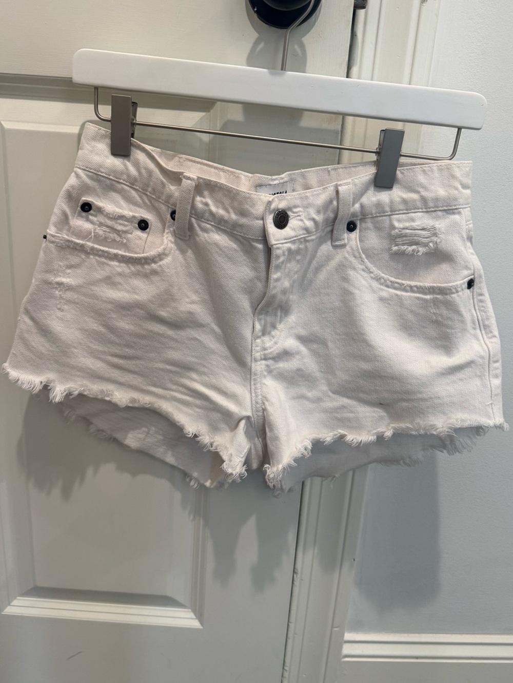 Pistola frayed white jean shorts size 26